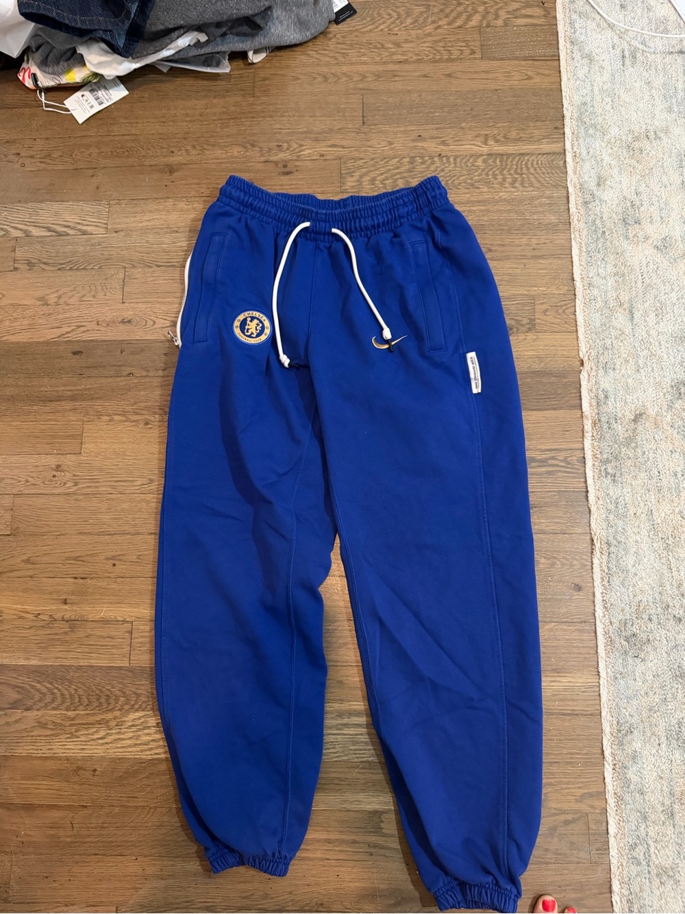 Nike dri fit Chelsea football Blue unisex Sweatpants with Drawstring Waist